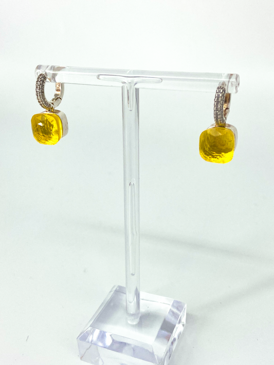 Canary Islands Drop Earrings with Micro Pave